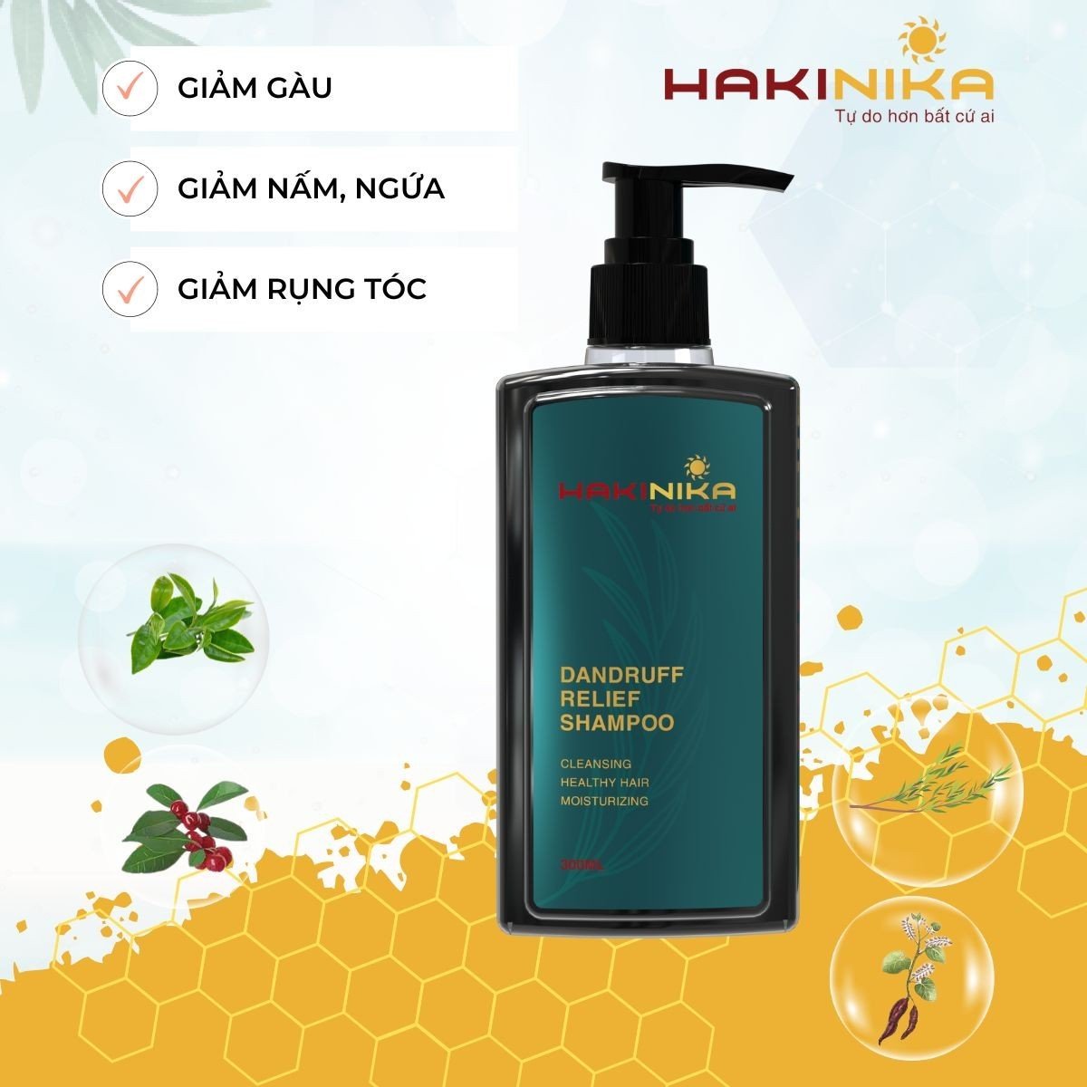 Dầu gội trị gàu, ngứa, nấm da đầu HAKINIKA (330ml)